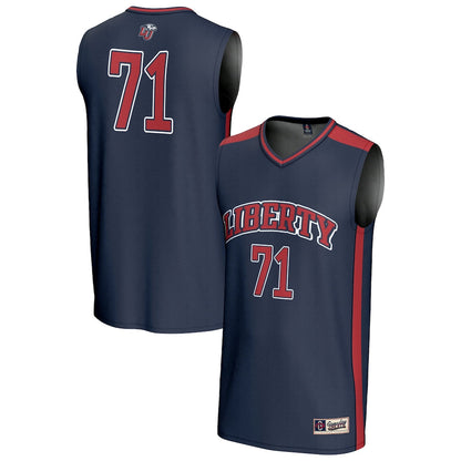 Gameday Greats 71 Navy Liberty Flames Lightweight Collegiate Basketball Fashion Jersey - retro stitched basketball jersey for Gameday Greats fans