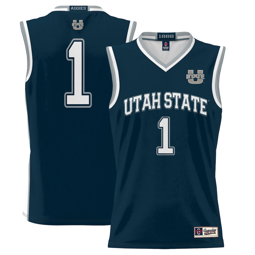 Gameday Greats 1 Navy Utah State Aggies Lightweight Basketball Jersey - retro stitched basketball jersey for Gameday Greats fans