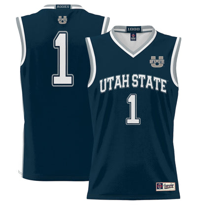 Gameday Greats 1 Navy Utah State Aggies Lightweight Basketball Jersey - retro stitched basketball jersey for Gameday Greats fans