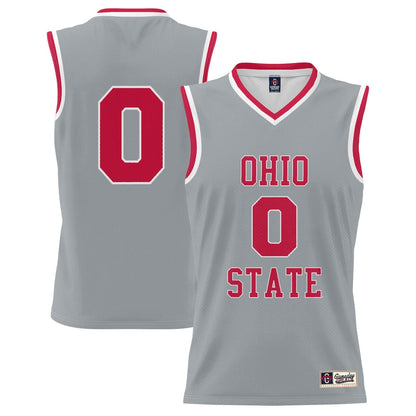 Gameday Greats 0 Gray Ohio State Buckeyes Lightweight Basketball Fashion Jersey - retro stitched basketball jersey for Gameday Greats fans
