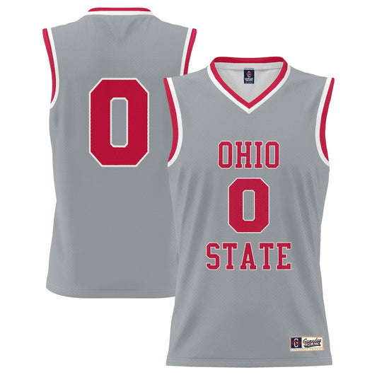 Gameday Greats 0 Gray Ohio State Buckeyes Lightweight Basketball Fashion Jersey - retro stitched basketball jersey for Gameday Greats fans