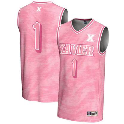 Gameday Greats 1 Pink Xavier Musketeers Lightweight Basketball Jersey - retro stitched basketball jersey for Gameday Greats fans