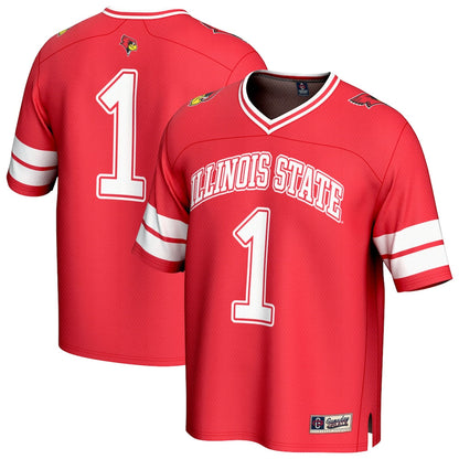 Gameday Greats 1 Red Illinois State Redbirds Lightweight Collegiate Football Fashion Jersey - retro stitched football jersey for Gameday Greats fans