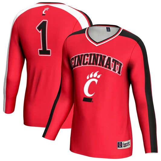 Gameday Greats Red Cincinnati Bearcats 1 Lightweight Volleyball Fashion Jersey - retro stitched jersey jersey for Gameday Greats fans