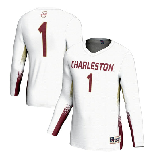 Gameday Greats 1 White Charleston Cougars Lightweight Volleyball Jersey - retro stitched jersey jersey for Gameday Greats fans