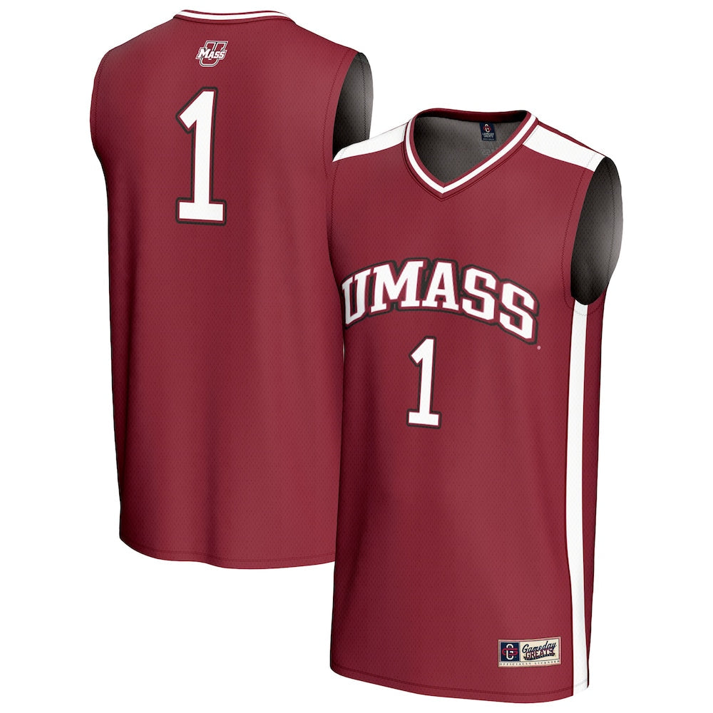Gameday Greats 1 Maroon Umass Minutemen Lightweight Basketball Fashion Jersey - retro stitched basketball jersey for Gameday Greats fans