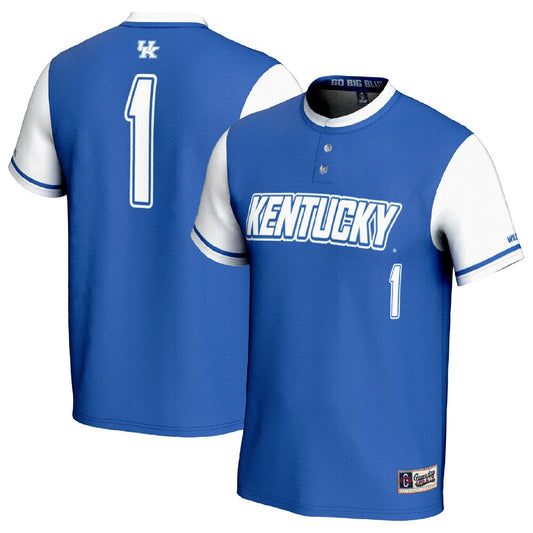 Gameday Greats 1 Royalwhite Kentucky Wildcats Lightweight Softball Fashion Jersey - retro stitched jersey jersey for Gameday Greats fans