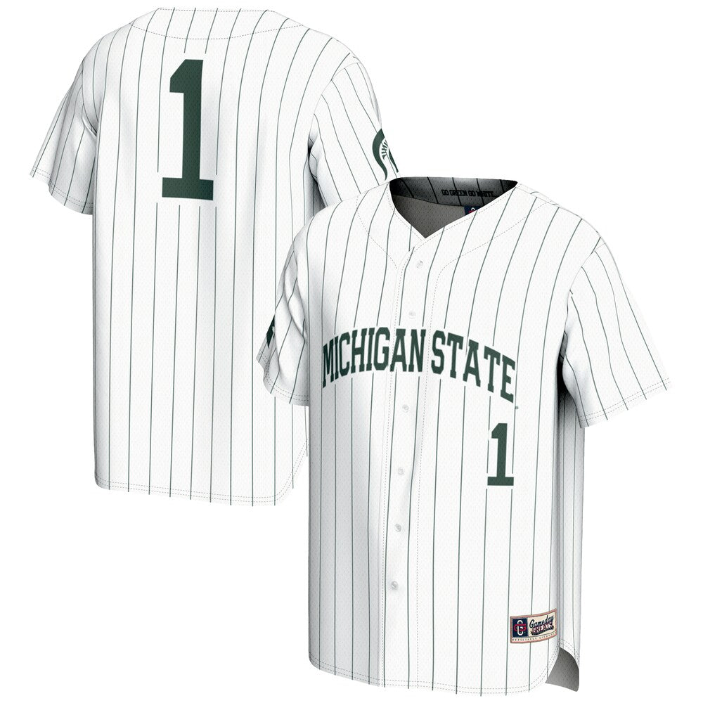 Gameday Greats 1 White Michigan State Spartans Lightweight Baseball Jersey - retro stitched baseball jersey for Gameday Greats fans