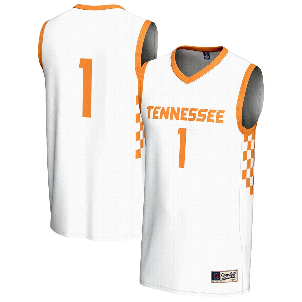 Gameday Greats 1 White Tennessee Volunteers Lightweight Basketball Fashion Jersey - retro stitched basketball jersey for Gameday Greats fans