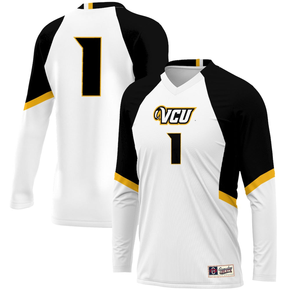 Gameday Greats 1 White Vcu Rams Volleyball Lightweight Fashion Jersey - retro stitched jersey jersey for Gameday Greats fans