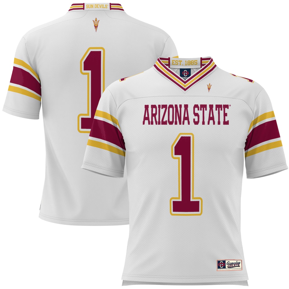 Gameday Greats 1 White Arizona State Sun Devils Football Jersey - retro stitched football jersey for Gameday Greats fans