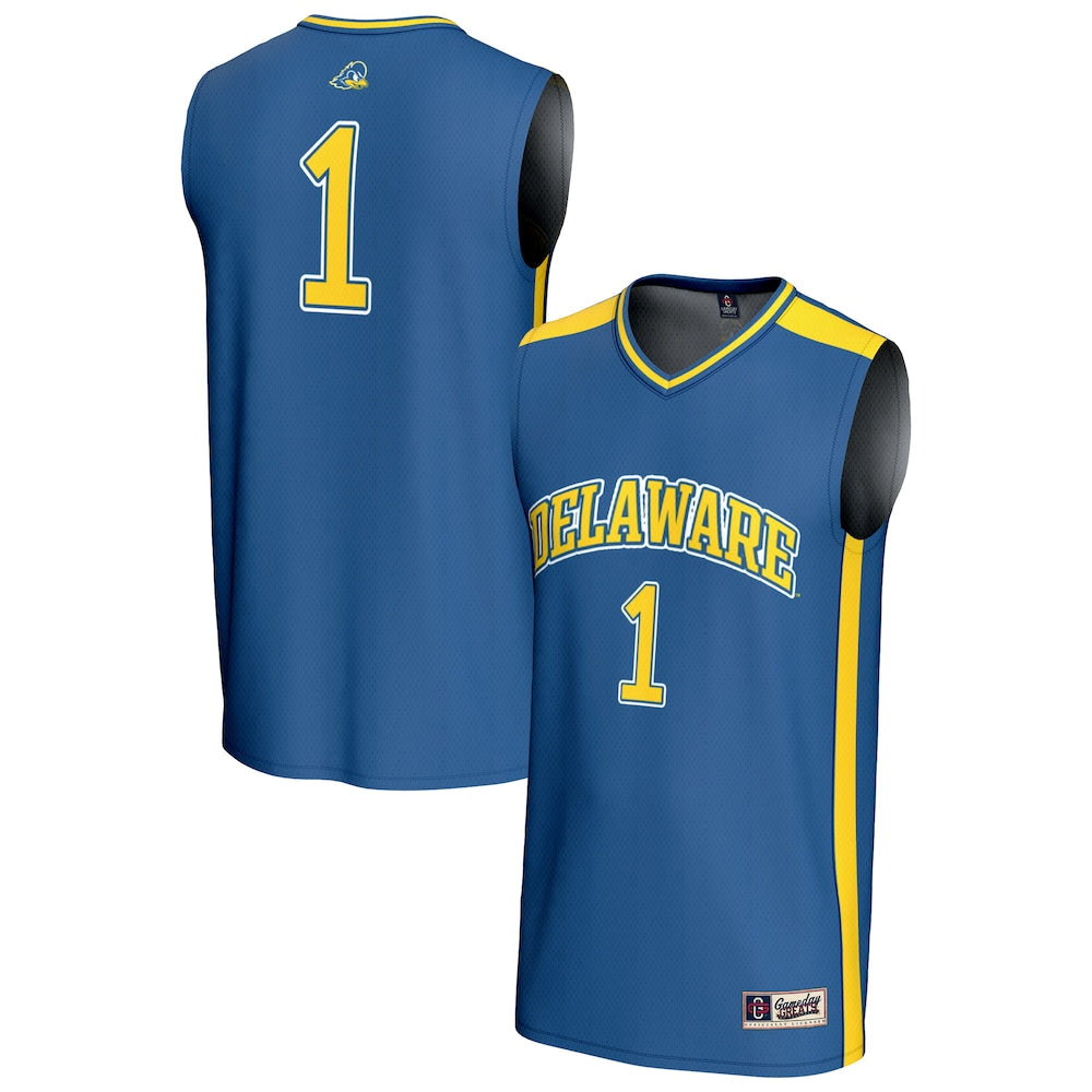 Gameday Greats 1 Royal Delaware Fightin Blue Hens Lightweight Collegiate Basketball Fashion Jersey - retro stitched basketball jersey for Gameday Greats fans