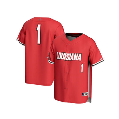 Gameday Greats Cardinal 1 Louisiana Ragin Cajuns Lightweight Baseball Fashion Jersey - retro stitched baseball jersey for Gameday Greats fans