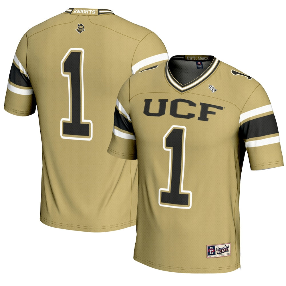 Gameday Greats 1 Gold Ucf Knights Endzone Football Jersey - retro stitched football jersey for Gameday Greats fans