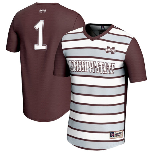 Gameday Greats 1 Maroon Mississippi State Bulldogs Lightweight Soccer Fashion Jersey - retro stitched jersey jersey for Gameday Greats fans
