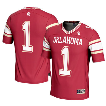 Gameday Greats 1 Crimson Oklahoma Sooners Football Jersey - retro stitched football jersey for Gameday Greats fans