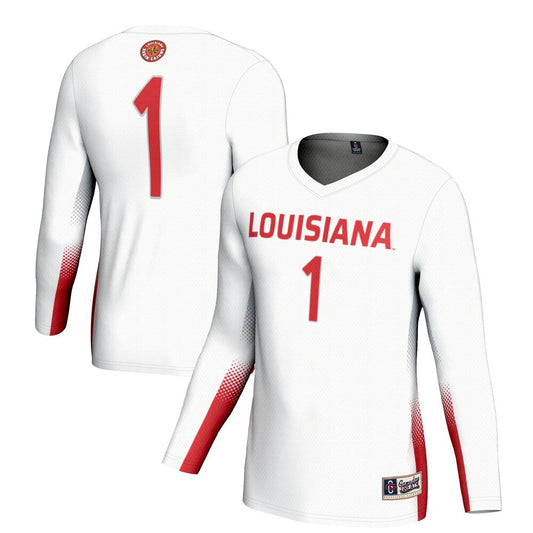 Gameday Greats 1 White Louisiana Ragin Cajuns Lightweight Volleyball Jersey - retro stitched jersey jersey for Gameday Greats fans