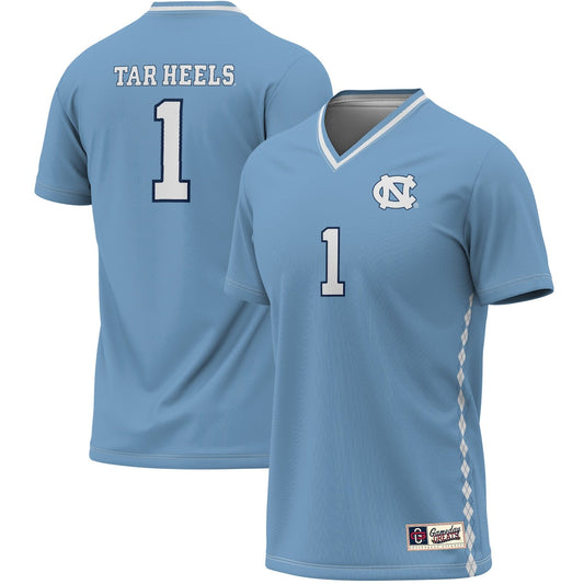 Gameday Greats 1 Carolina Blue North Carolina Tar Heels Lightweight Soccer Fashion Jersey - retro stitched jersey jersey for Gameday Greats fans
