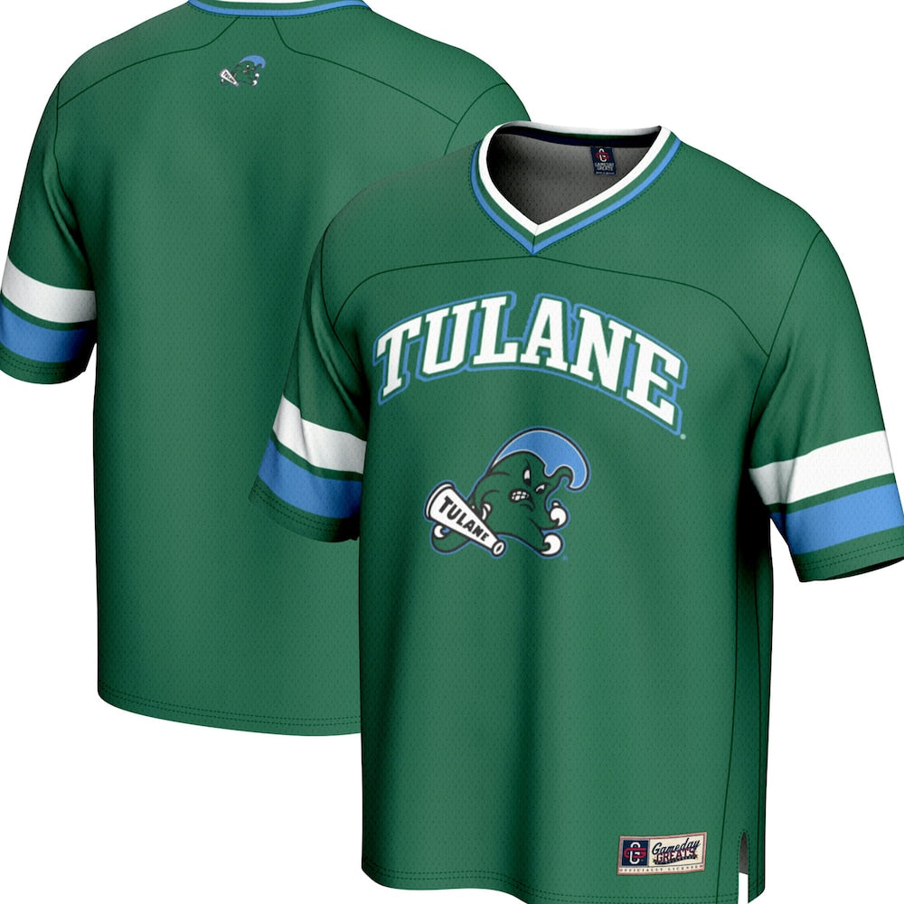 Gameday Greats Green Tulane Green Wave Spirit Football Jersey - retro stitched football jersey for Gameday Greats fans
