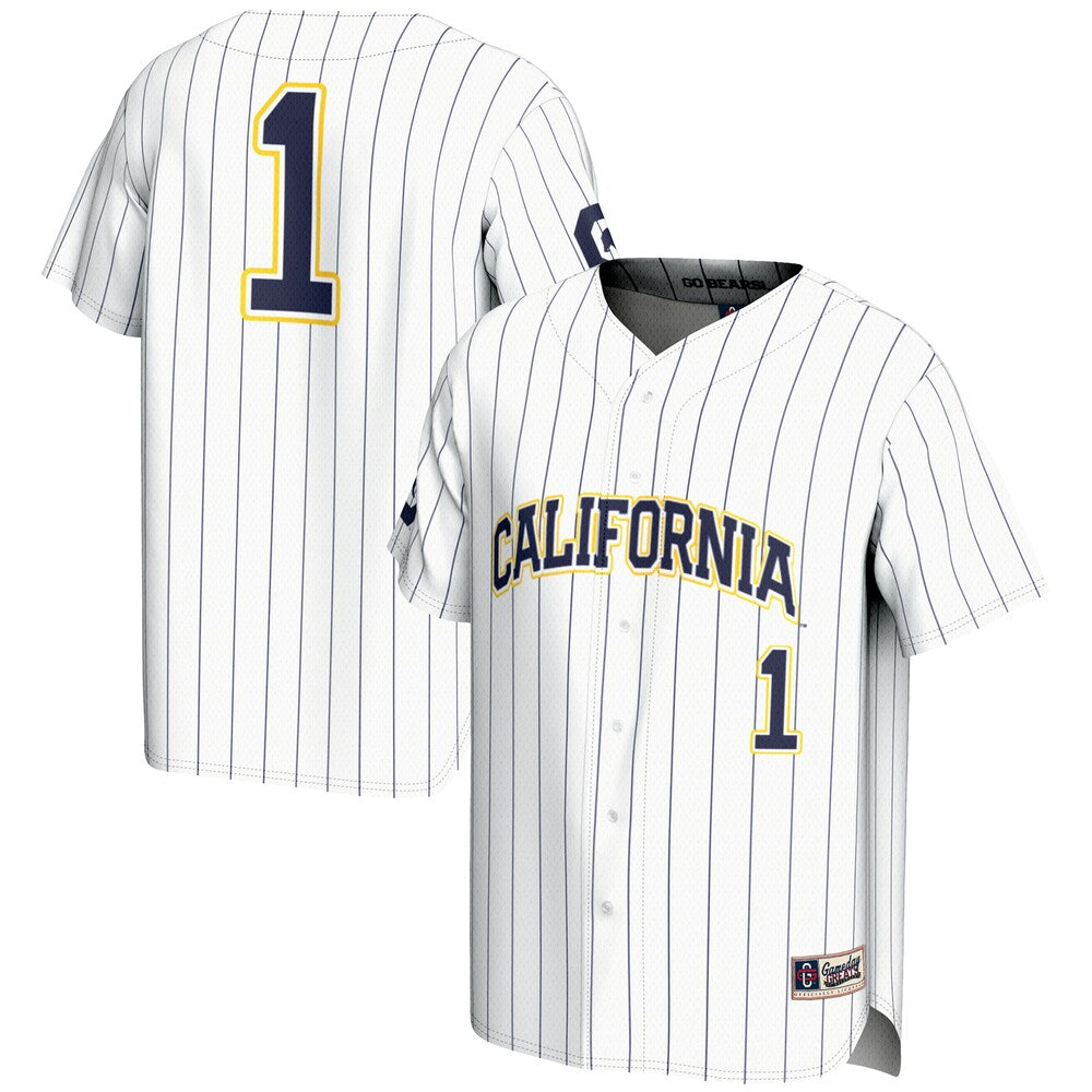 Gameday Greats 1 White Cal Bears Lightweight Baseball Fashion Jersey - retro stitched baseball jersey for Gameday Greats fans