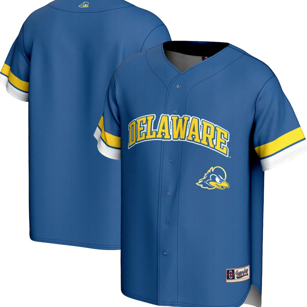 Gameday Greats Royal Delaware Fightin Blue Hens Spirit Baseball Jersey - retro stitched baseball jersey for Gameday Greats fans