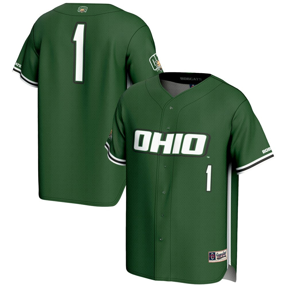 Gameday Greats 1 Green Ohio Bobcats Lightweight Baseball Jersey - retro stitched baseball jersey for Gameday Greats fans