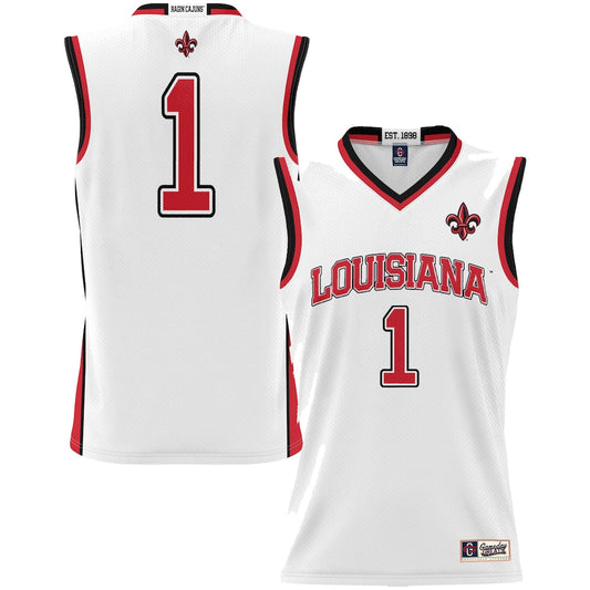 Gameday Greats 1 White Louisiana Ragin Cajuns Lightweight Basketball Jersey - retro stitched basketball jersey for Gameday Greats fans