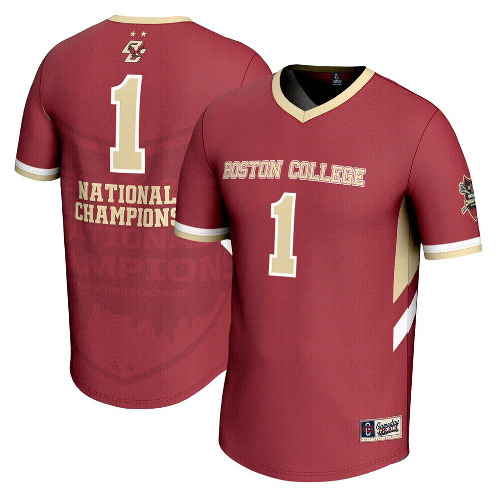 Gameday Greats Maroon Boston College Eagles 2024 Ncaa Lacrosse National Champions Lightweight Fashion Jersey - retro stitched jersey jersey for Gameday Greats fans