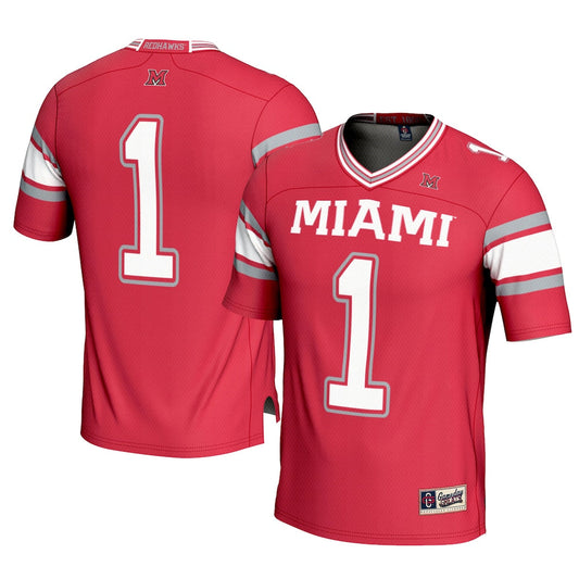 Gameday Greats 1 Red Miami University Redhawks Football Jersey - retro stitched football jersey for Gameday Greats fans