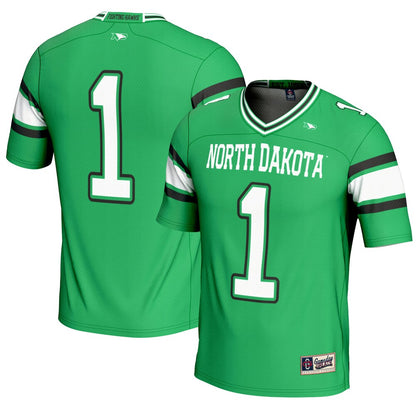 Gameday Greats 1 Kelly Green North Dakota Endzone Football Jersey - retro stitched football jersey for Gameday Greats fans
