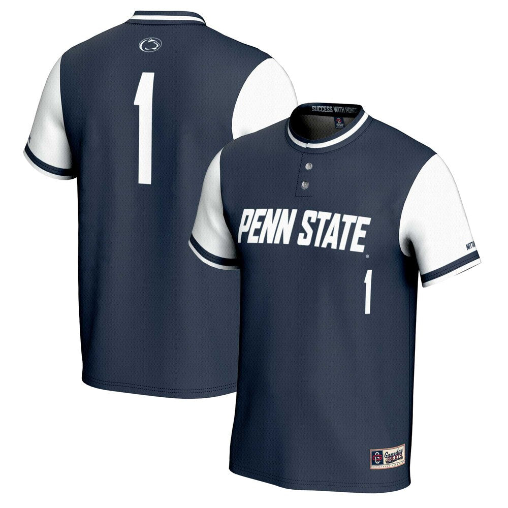 Gameday Greats 1 Navy Penn State Nittany Lions Lightweight Softball Jersey - retro stitched jersey jersey for Gameday Greats fans