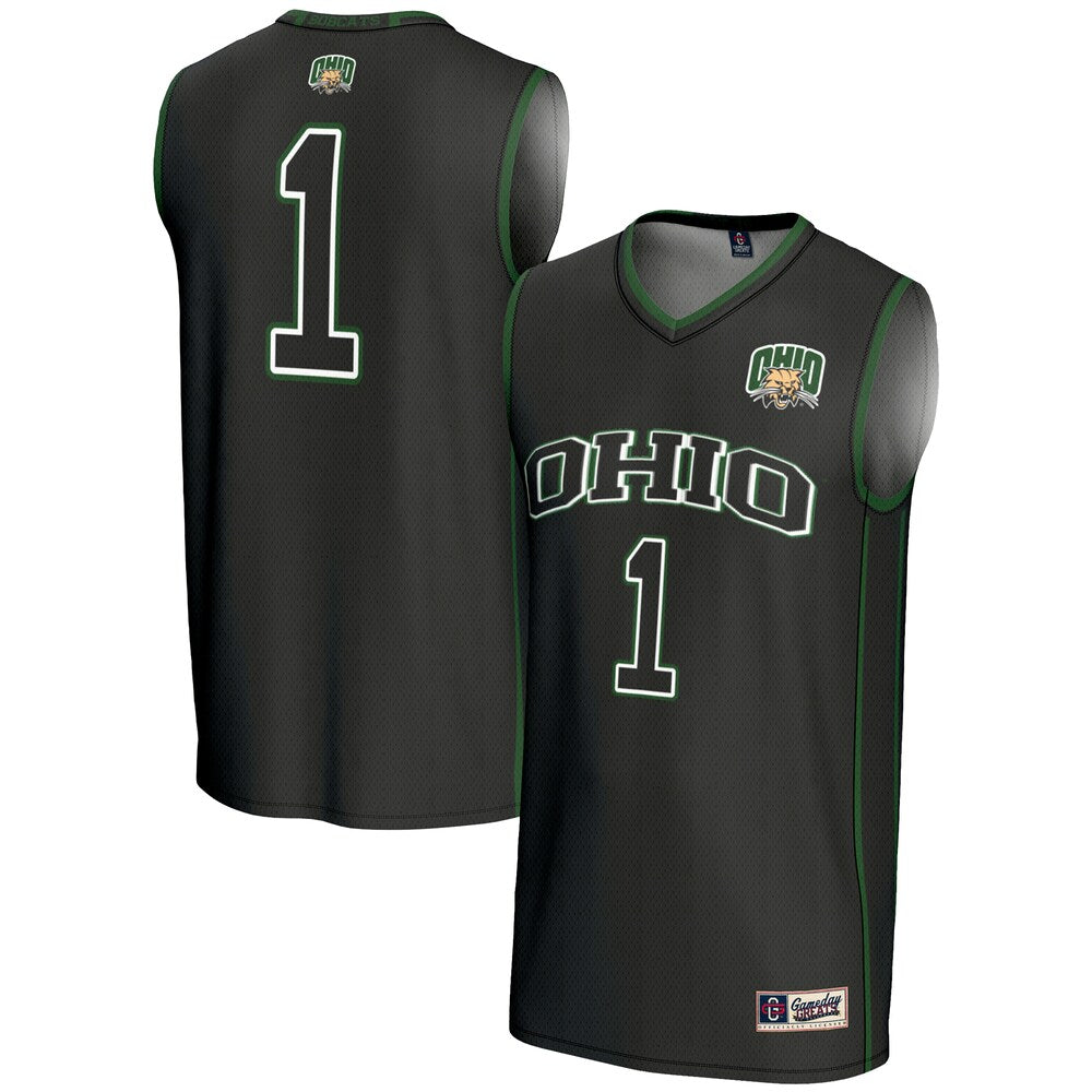 Male Gameday Greats 1 Black Ohio Bobcats Lightweight Basketball Jersey - retro stitched basketball jersey for Male Gameday fans