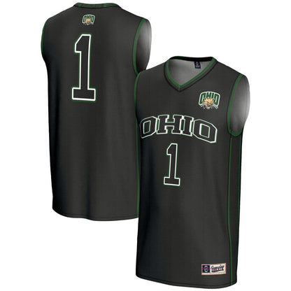 Male Gameday Greats 1 Black Ohio Bobcats Lightweight Basketball Jersey - retro stitched basketball jersey for Male Gameday fans