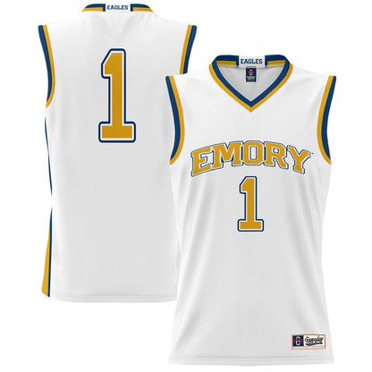 Gameday Greats 1 White Emory Eagles Lightweight Basketball Jersey - retro stitched basketball jersey for Gameday Greats fans