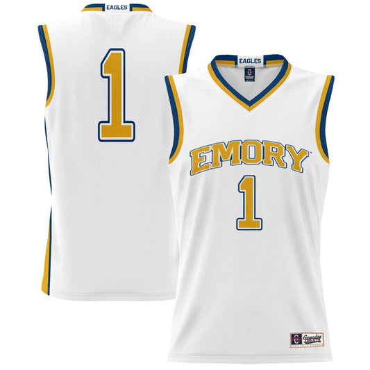 Gameday Greats 1 White Emory Eagles Lightweight Basketball Jersey - retro stitched basketball jersey for Gameday Greats fans