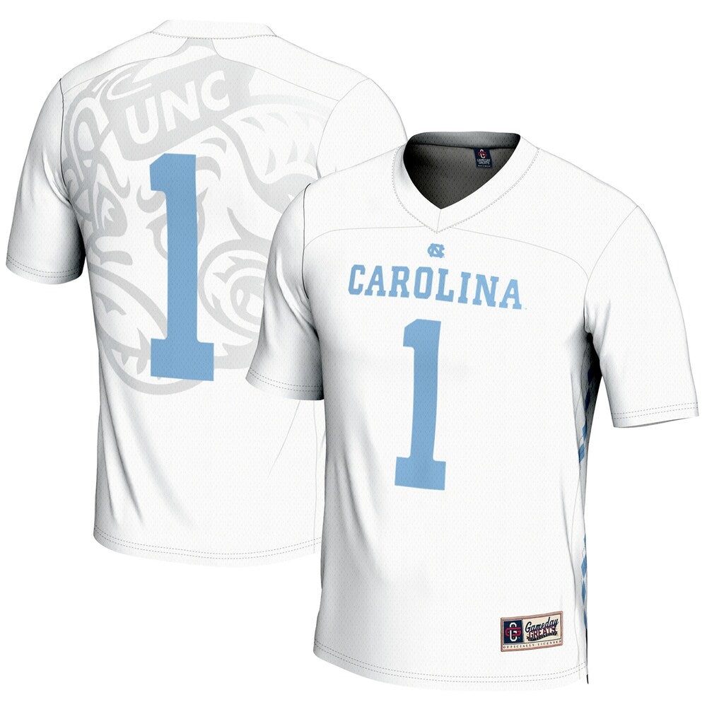 Gameday Greats 1 White North Carolina Tar Heels Lightweight Lacrosse Jersey - retro stitched jersey jersey for Gameday Greats fans