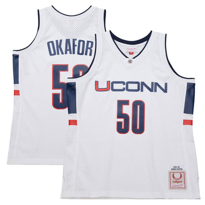Uconn Huskies Emeka Okafor White 200102 Swingman Replica Jersey - retro stitched jersey jersey for Uconn Huskies fans