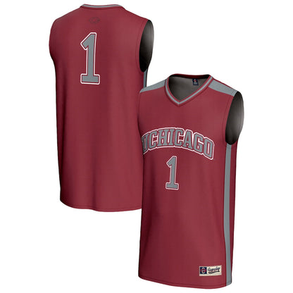 Gameday Greats 1 Maroon Uchicago Maroons Lightweight Basketball Fashion Jersey - retro stitched basketball jersey for Gameday Greats fans