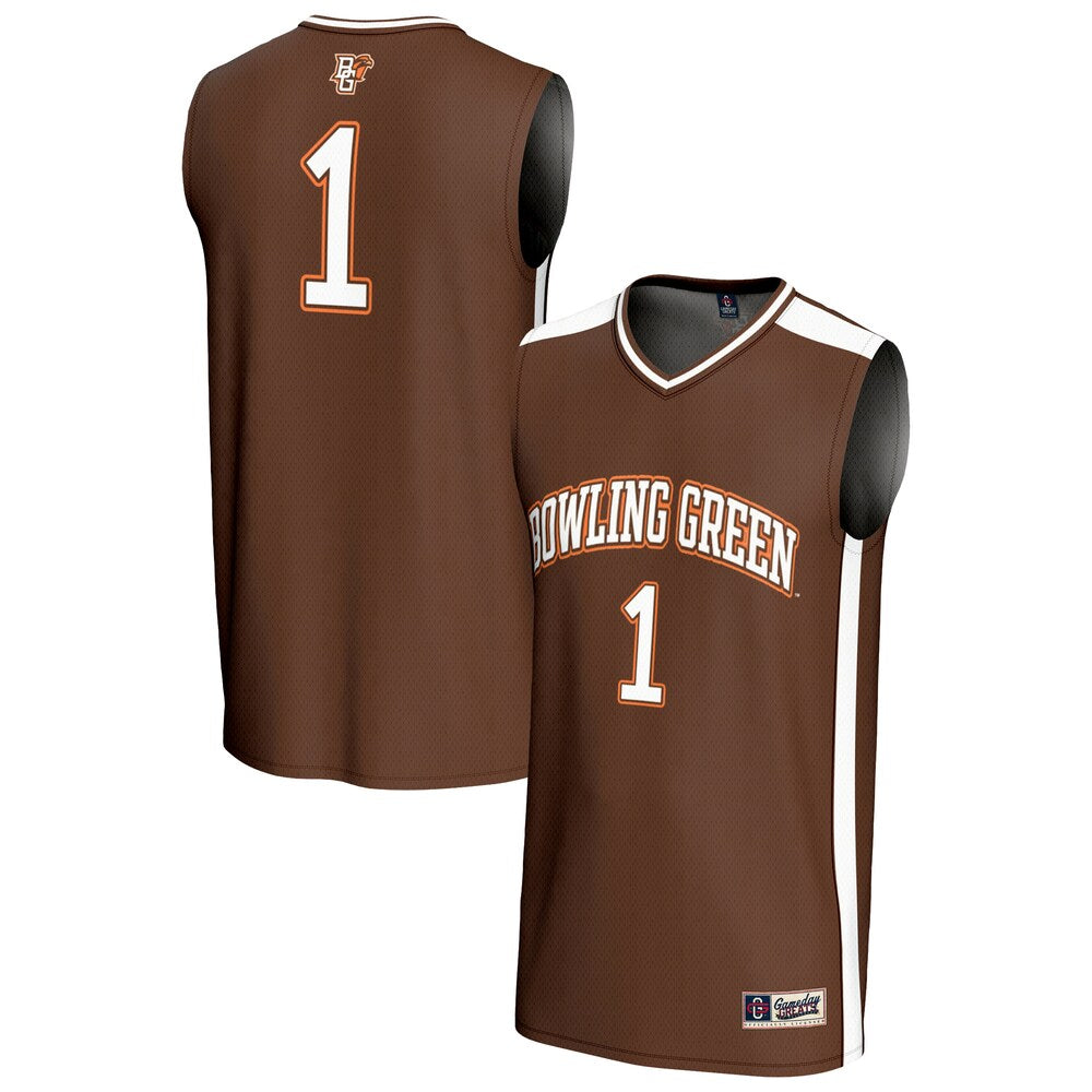 Gameday Greats 1 Brown Bowling Green St Falcons Lightweight Basketball Fashion Jersey - retro stitched basketball jersey for Gameday Greats fans