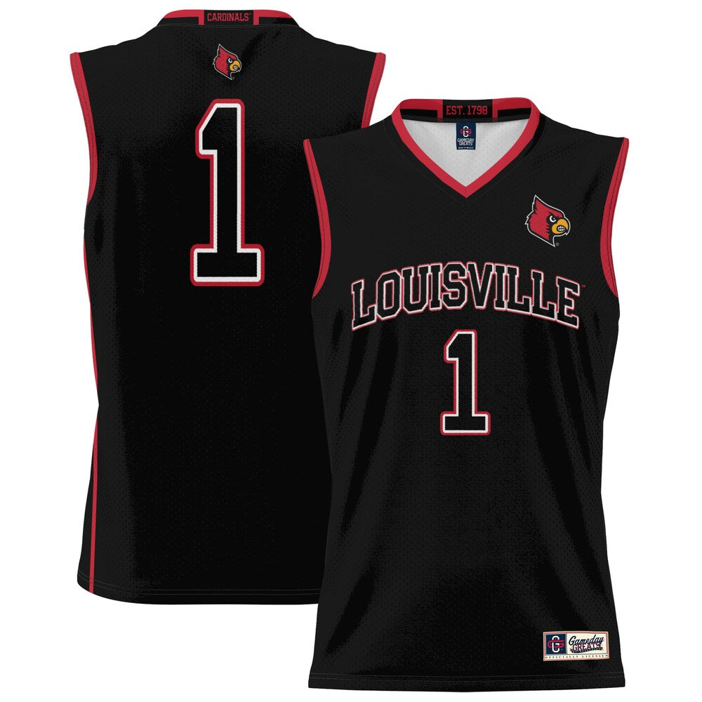 Gameday Greats 1 Black Louisville Cardinals Lightweight Basketball Jersey - retro stitched basketball jersey for Gameday Greats fans