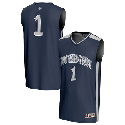 Gameday Greats 1 Navy New Hampshire Wildcats Lightweight Collegiate Basketball Fashion Jersey - retro stitched basketball jersey for Gameday Greats fans