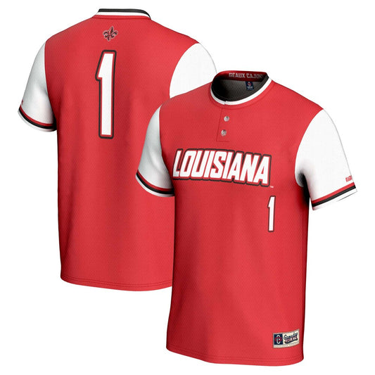 Gameday Greats 1 Cardinal Louisiana Ragin Cajuns Lightweight Softball Jersey - retro stitched jersey jersey for Gameday Greats fans