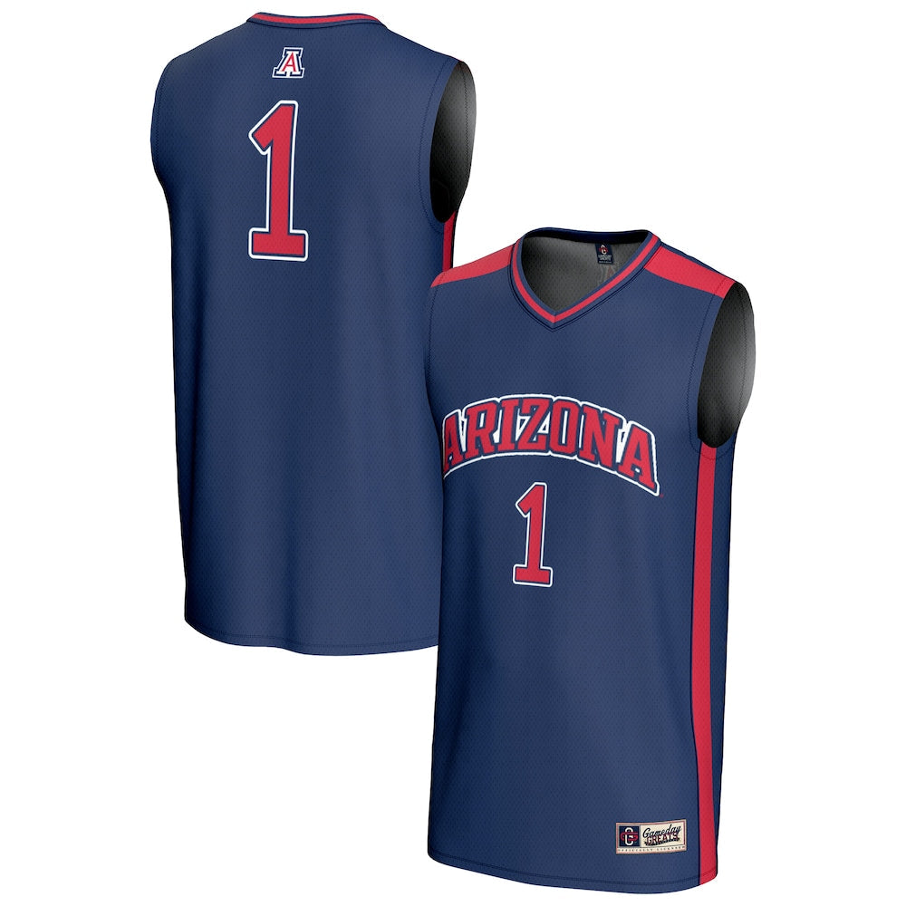 Gameday Greats 1 Navy Arizona Wildcats Lightweight Collegiate Basketball Fashion Jersey - retro stitched basketball jersey for Gameday Greats fans