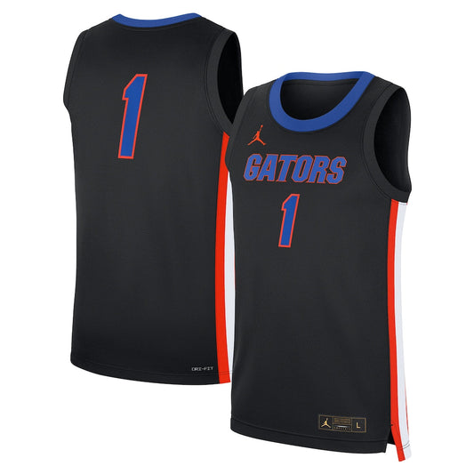 Jordan Brand 1 Black Florida Gators Alternate Replica Jersey - retro stitched jersey jersey for Jordan Brand fans