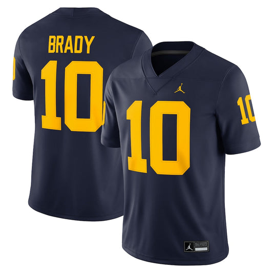 Jordan Brand Tom Brady Navy Michigan Wolverines Game Jersey - retro stitched jersey jersey for Jordan Brand fans