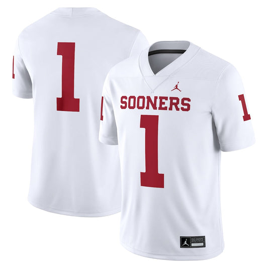Jordan Brand 1 White Oklahoma Sooners Game Jersey - retro stitched jersey jersey for Jordan Brand fans