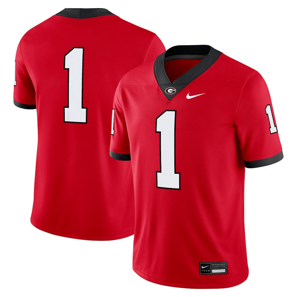 1 Red Georgia Bulldogs Game Jersey - retro stitched jersey jersey for 1 Red fans