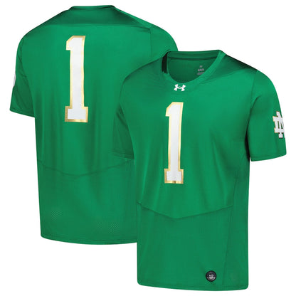 Green Notre Dame Fighting Irish Replica Football Jersey - retro stitched football jersey for Green Notre fans