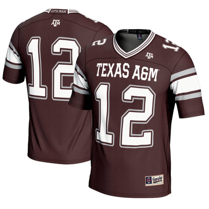 Gameday Greats 12 Maroon Texas Am Aggies Football Lightweight Fashion Jersey - retro stitched football jersey for Gameday Greats fans
