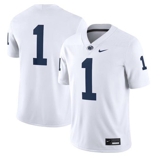 1 White Penn State Nittany Lions Game Jersey - retro stitched jersey jersey for 1 White fans